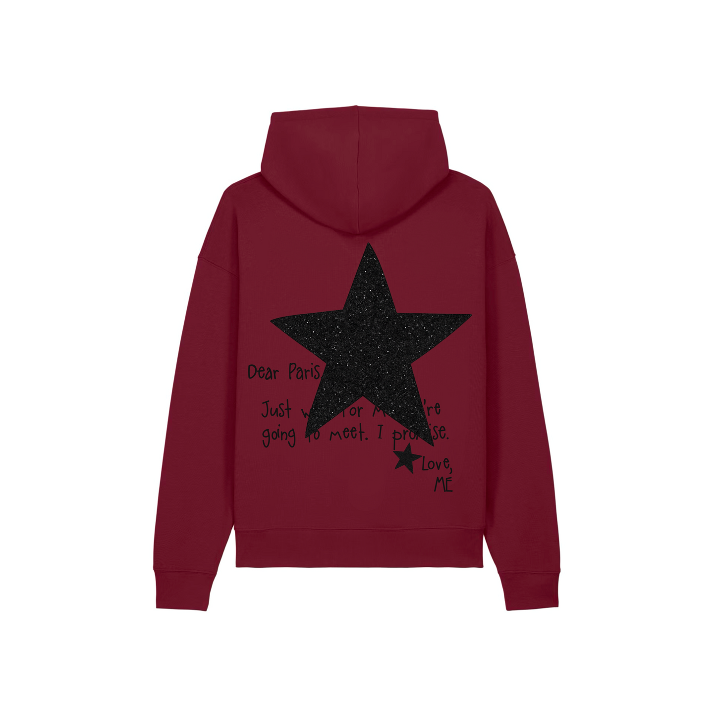 HOODIE BURGUNDY NEW YORK À PAILLETTES