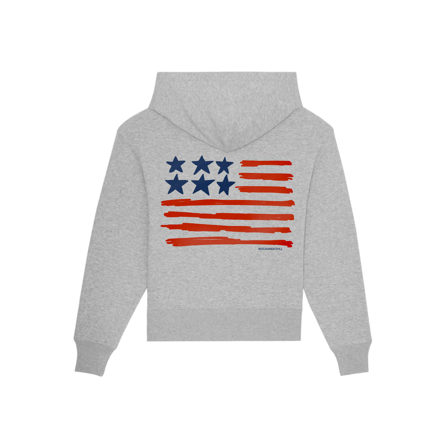 HOODIE USA FLAG COUPE BOXY UNISEXE