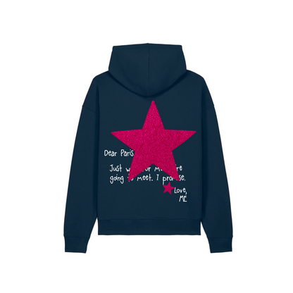 HOODIE BLEU NEW YORK À PAILLETTES