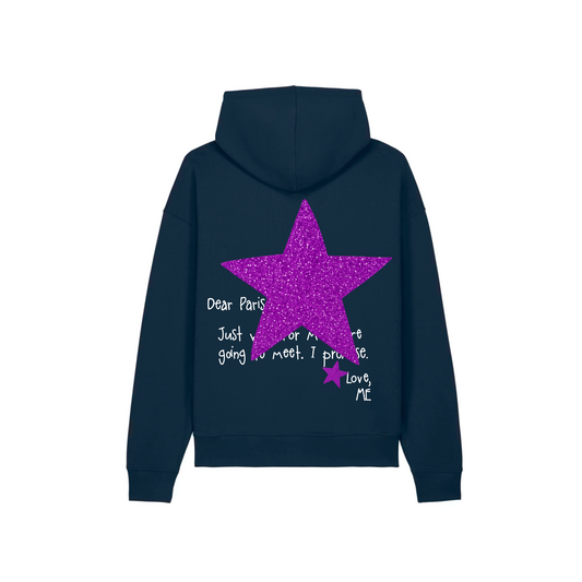 HOODIE BLEU NEW YORK À PAILLETTES