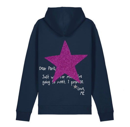 HOODIE BLEU NEW YORK À PAILLETTES