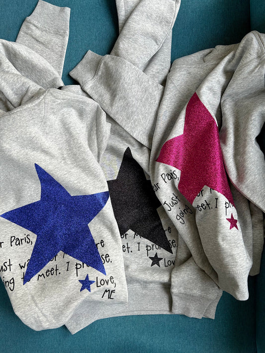 HOODIE GRIS NEW YORK À PAILLETTES