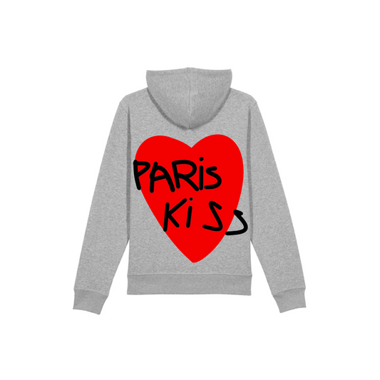 HOODIE GRIS PARIS COEUR