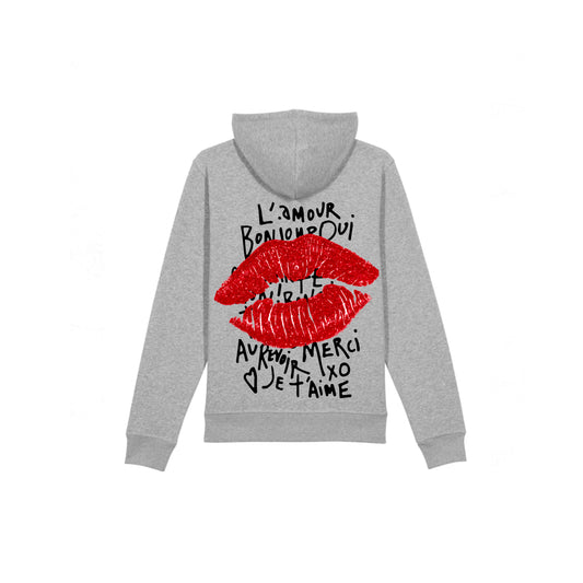 HOODIE KISS PARIS À PAILLETTES